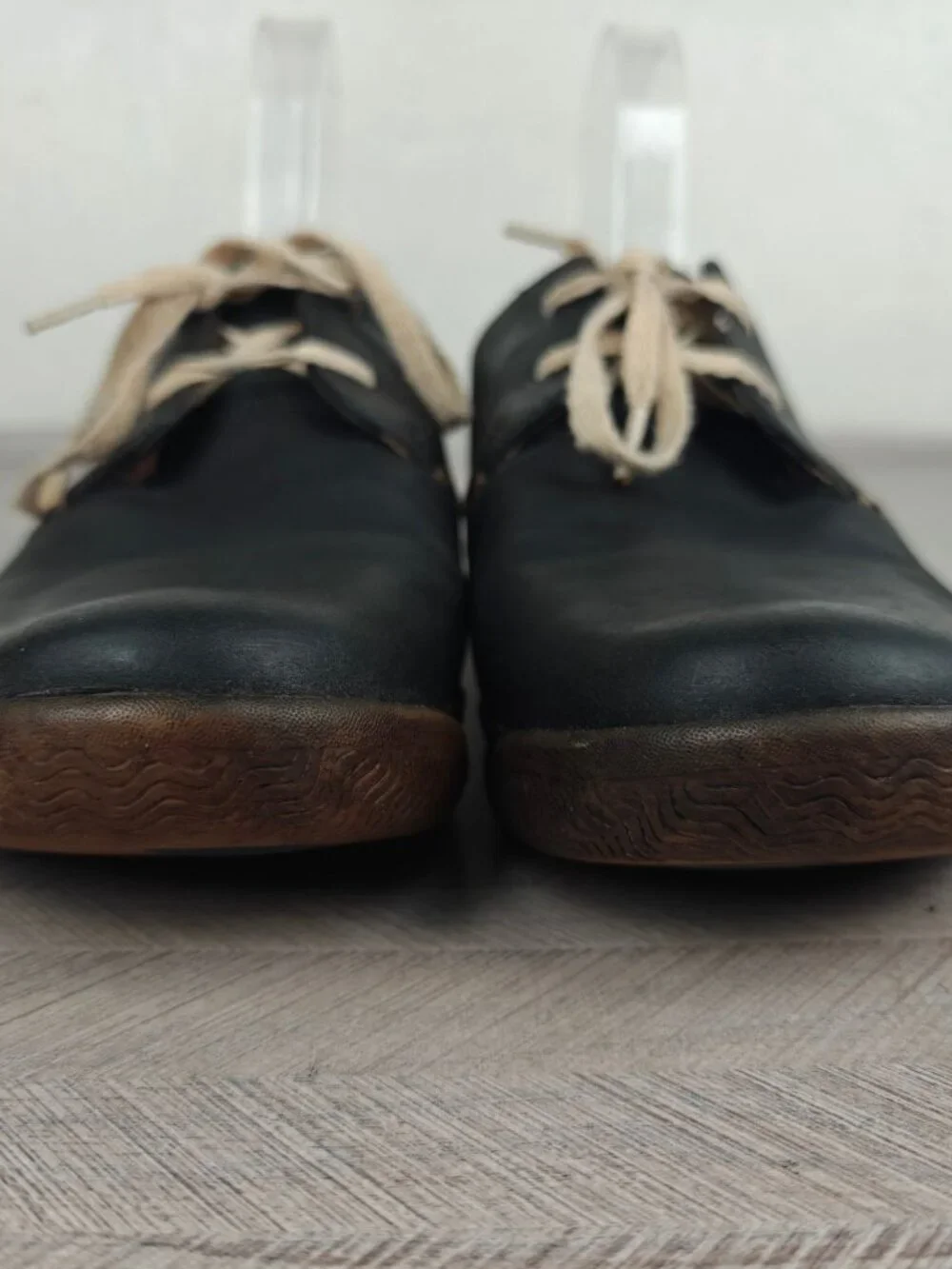 Clarks Size 9 Unstructured Haven Lace Blue Leather Comfort Sneakers Gum Sole